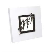 Zdjęcie Elegancki obrazek z brązu i porcelany