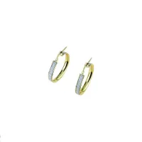 Picture Italian wide hoops with glitter outer edge