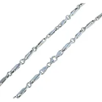 Picture A wonderful hollow chain with alternating shiny links, cm.60