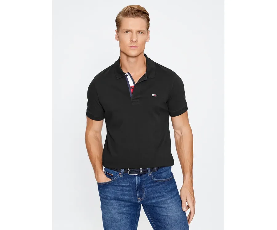 obrazek 1 Tommy Jeans Polo DM0DM15370 Czarny Slim Fit