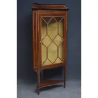 Picture Top quality Edwardian style sapphire mahogany corner cabinet - antique
