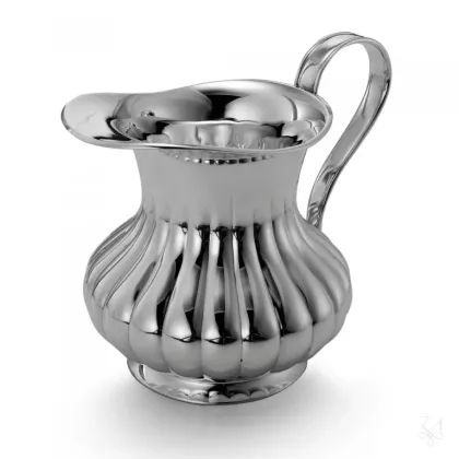 Picture Stylish silver Meridiani water jug decorated with vertical stripes - Zaramella Argenti