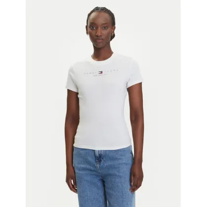 Zdjęcie Tommy Jeans T-Shirt Linear DW0DW21422 Écru Slim Fit