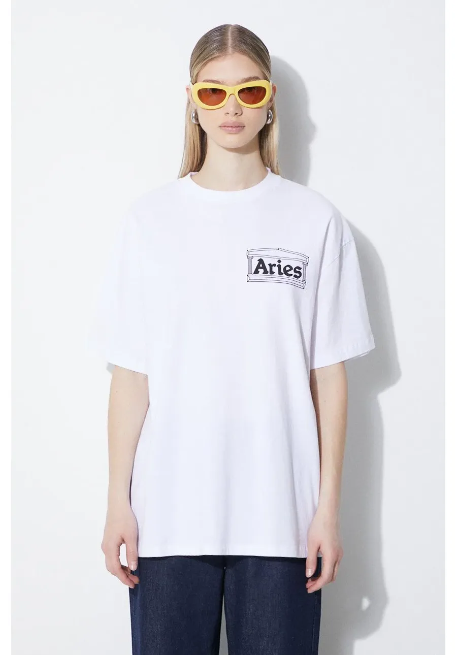 obrazek 1 Aries longsleeve bawełniany Temple LS Tee kolor biały z nadrukiem