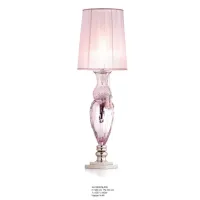 Zdjęcie Lampa stołowa z różowego ręcznie szlifowanego kryształu florenckiego z efektem lustra – Il Paralume Marina