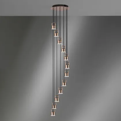 Zdjęcie Luksusowa różowo-złota lampa wisząca od włoskiego producenta