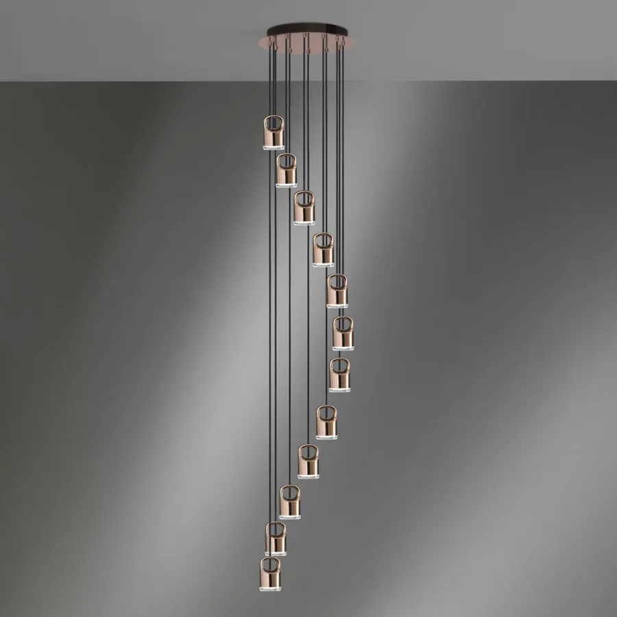 obrazek 1 Luksusowa różowo-złota lampa wisząca od włoskiego producenta