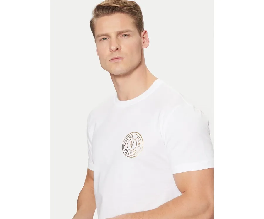 obrazek 1 Versace Jeans Couture T-Shirt 78GAHT00 Biały Regular Fit