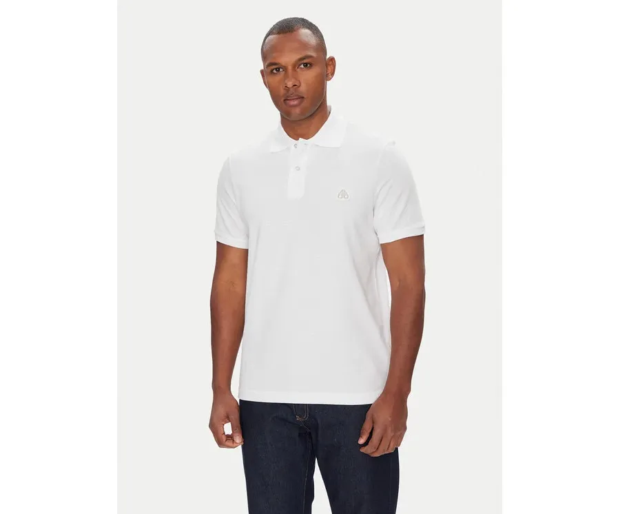 obrazek 1 Moose Knuckles Polo Everett M34MT712 Biały Slim Fit