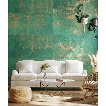 Zdjęcie 100x50 cm DS - (zielony złote kruszywo) - płyta beton architektoniczny ultralekka