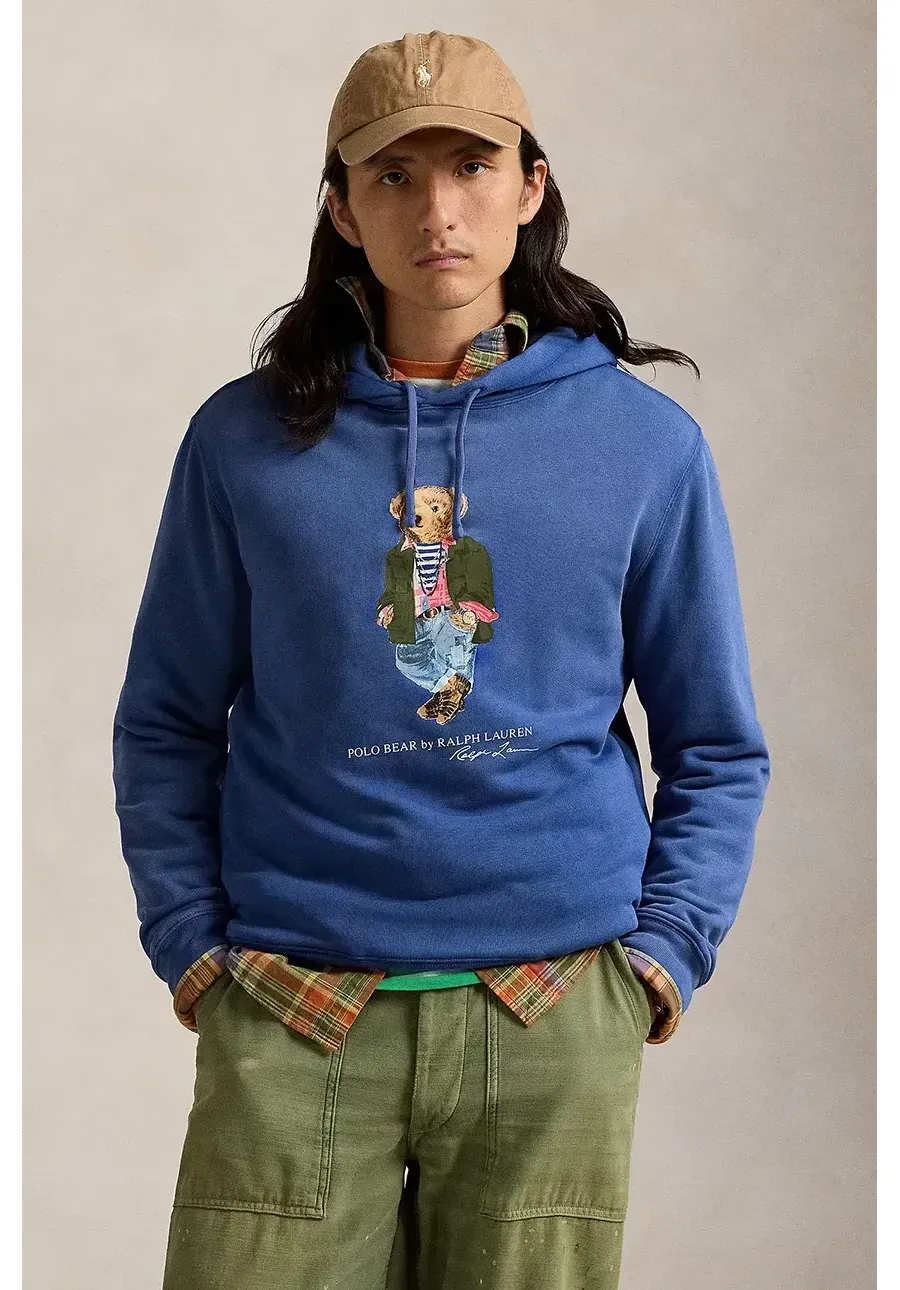 obrazek 1 Polo Ralph Lauren bluza męska kolor niebieski z kapturem z nadrukiem 710958192