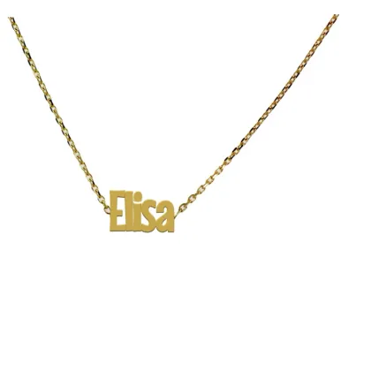Picture Personalized name necklace in yellow gold