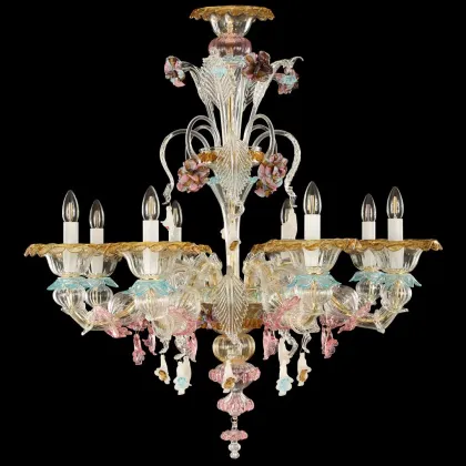 Zdjęcie Wyjątkowy włoski żyrandol ze szkła murano - wykonany ręcznie