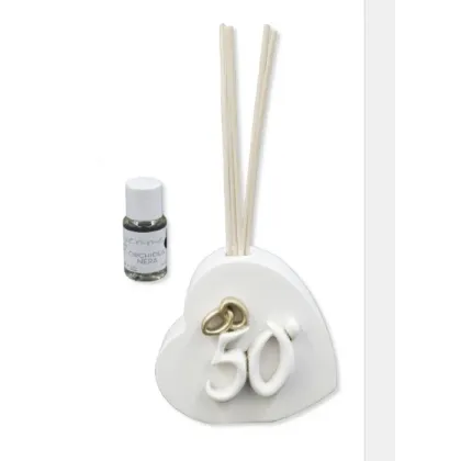 Picture Stylish heart-shaped diffuser for the 50th wedding anniversary and black orchid perfume 15 ml