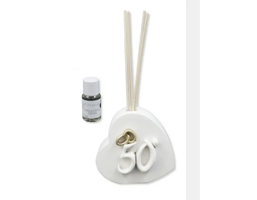 obrazek 1 Stylowy dyfuzor w kształcie serca na 50 rocznicę ślubu oraz perfumy czarna orchidea 15 ml