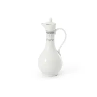 Zdjęcie Luksusowy pojemnik na ocet z porcelany z subtelnym szarym zdobieniem - Leander