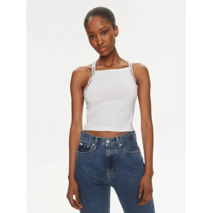 Zdjęcie Calvin Klein Jeans Top Logo J20J223110 Biały Slim Fit