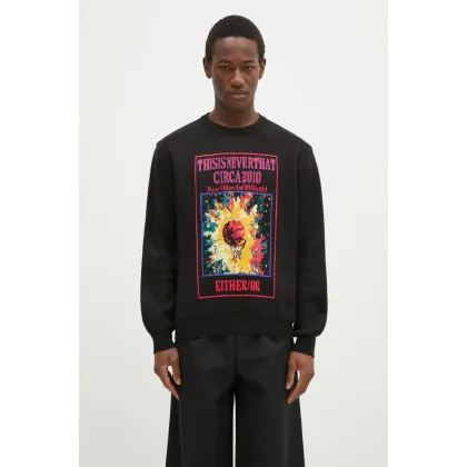 Zdjęcie thisisneverthat sweter z domieszką wełny Basketball Hoop Knit Sweater męski kolor czarny lekki TN243KKNPK04