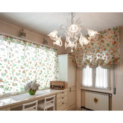 Zdjęcie Stylowa włoska szklana lampa sufitowa - szkło murano wykonane ręcznie