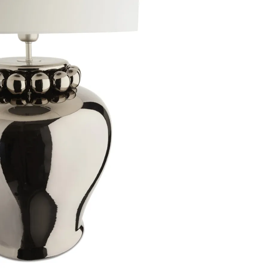 obrazek 3 Duża ceramiczna lampa stołowa z kulami H.48xL.35xP.35 cm