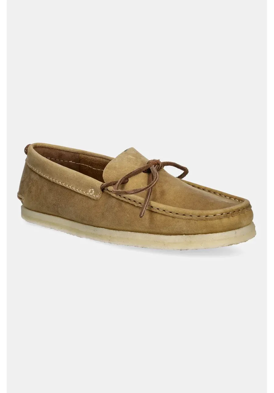 obrazek 1 Clarks Originals mokasyny skórzane Godney Mocc męskie kolor zielony 26180762