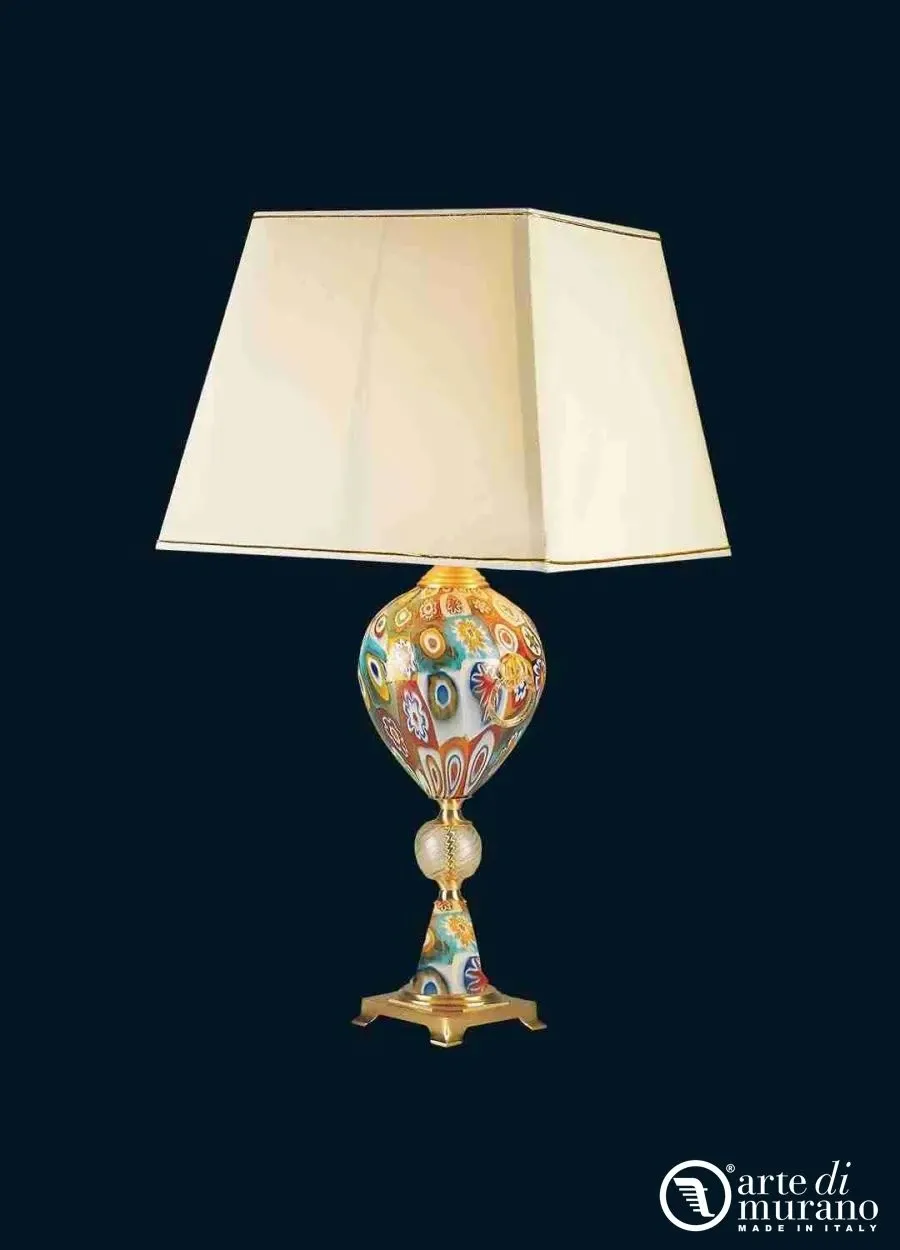 obrazek 1 Urokliwa lampa stołowa do salonu ze szkła Murano