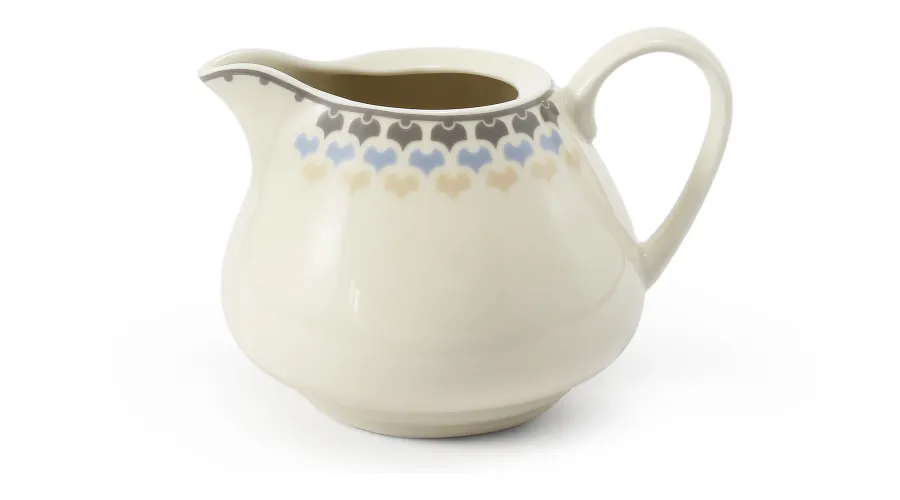 obrazek 1 Porcelanowy dzbanuszek na mleko zdobiony subtelnym geometrycznym motywem - Leander