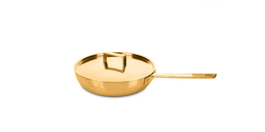 obrazek 1 Designerska włoska patelnia 26 cm z pokrywką ze stali nierdzewnej