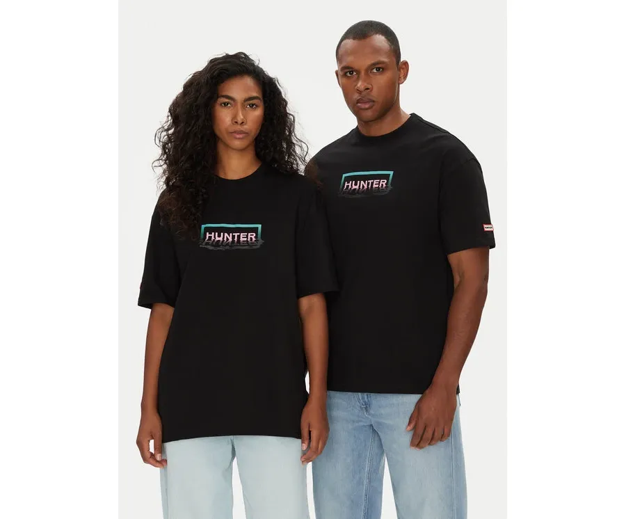 obrazek 1 Hunter T-Shirt Abele UNISEX HARU0007251 Czarny Regular Fit