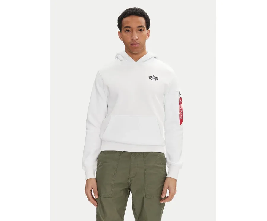 obrazek 1 Alpha Industries Bluza Signature Back Print 148341 Biały Regular Fit
