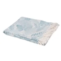 Picture Decorative blanket, cotton plaid, leaf pattern 125x170 cm