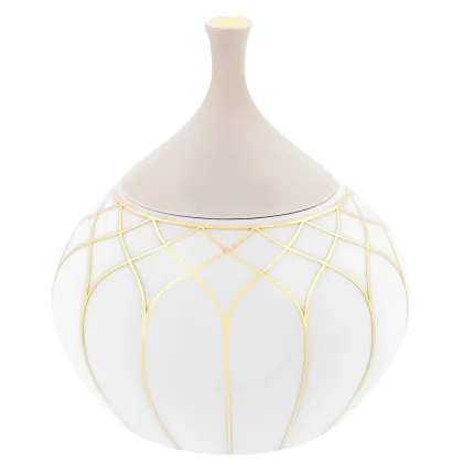 Zdjęcie Porcelanowa cukiernica Terrace z geometrycznym motywem i złotym wykończeniem - Vista Alegre