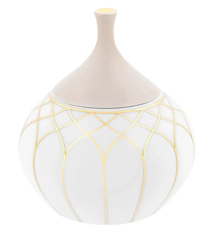 picture 1 Porcelain sugar bowl with a geometric theme and golden finish from the Terrace collection - Vista Alegre