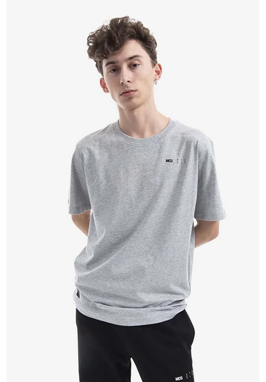 obrazek 1 MCQ t-shirt bawełniany męski kolor szary melanżowy 647244RST961230-SZARY