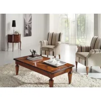 Zdjęcie Stylowy prostokątny antyczny stolik kawowy do salonu