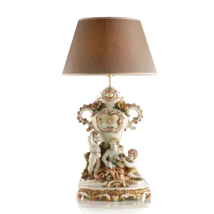 Zdjęcie Barokowa lampa - figurka przedstawiająca troje dzieci wykonana z ceramiki - Ceramiche ML