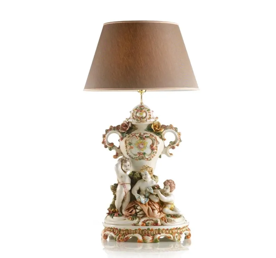 obrazek 1 Barokowa lampa - figurka przedstawiająca troje dzieci wykonana z ceramiki - Ceramiche ML