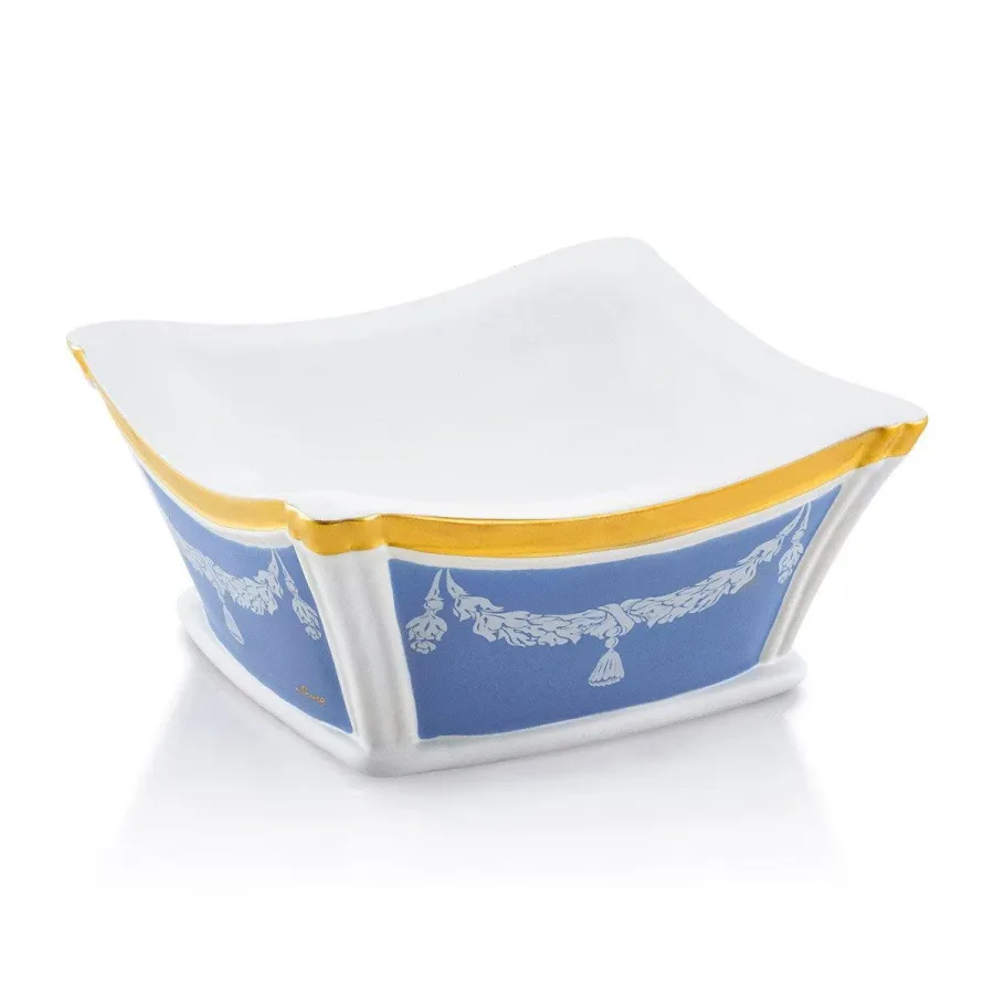 obrazek 1 Ceramiczna kwadratowa taca z białymi ornamentami - Ahura