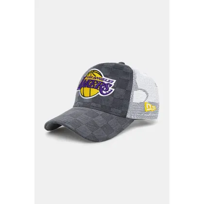 Zdjęcie New Era czapka z daszkiem Tonal Check Trucker Lakers kolor szary z aplikacją 60595261
