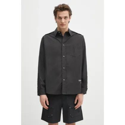 Zdjęcie Undercover koszula bawełniana Shirt/blouse męska kolor czarny relaxed z kołnierzykiem klasycznym UP1E4410