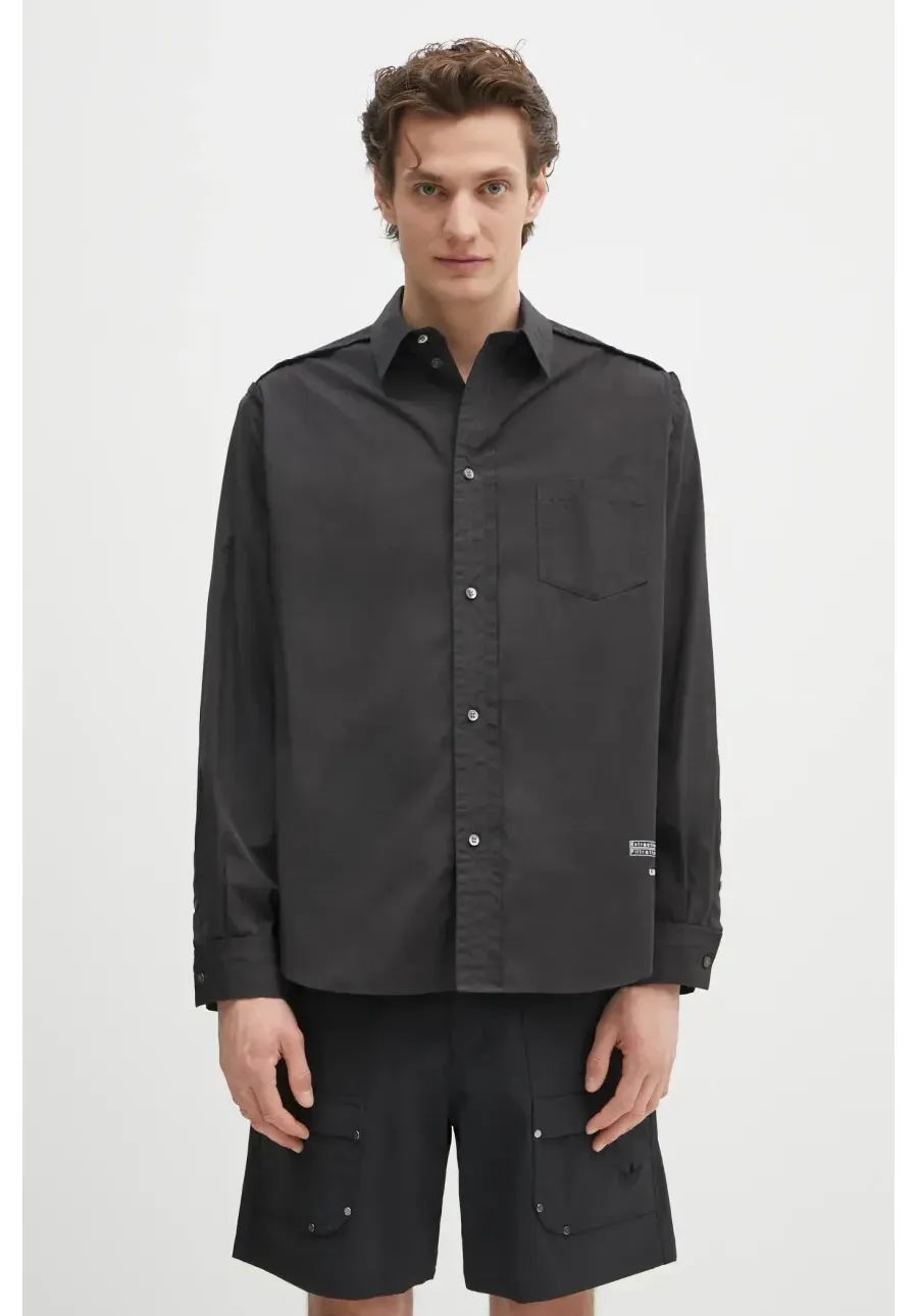 obrazek 1 Undercover koszula bawełniana Shirt/blouse męska kolor czarny relaxed z kołnierzykiem klasycznym UP1E4410