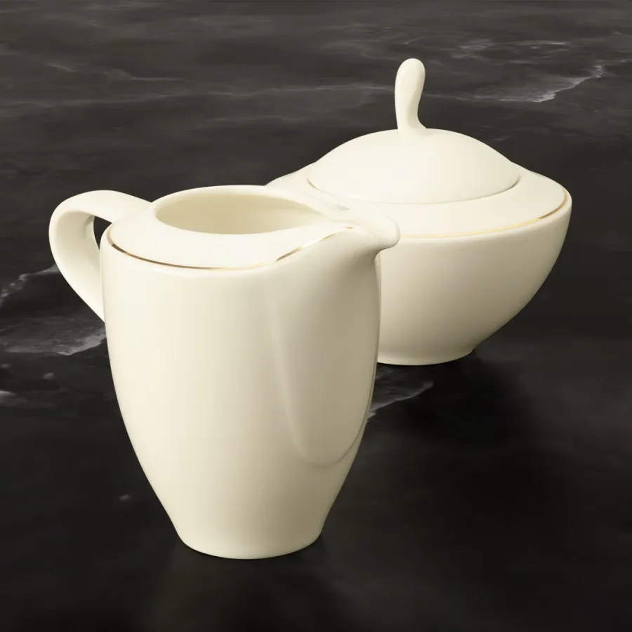 obrazek 4 Stylowa porcelanowa filiżanka do kawy zdobiona złotą obwódką - Seltmann Weiden