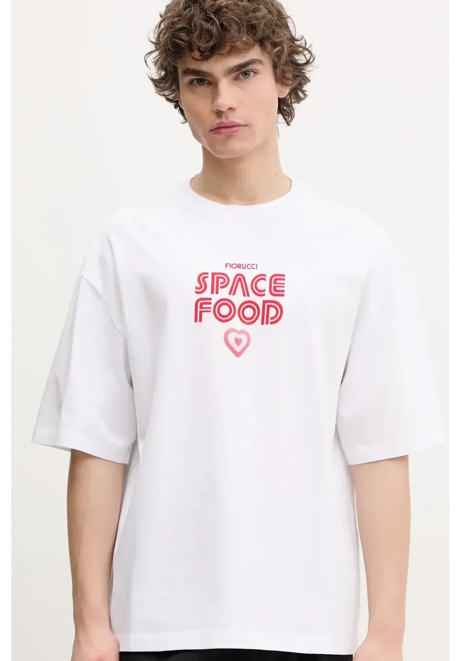 obrazek 1 Fiorucci t-shirt bawełniany Space Food Print Relaxed Fit T-Shirt męski kolor biały z nadrukiem U02SPTSH101CJ01WH03