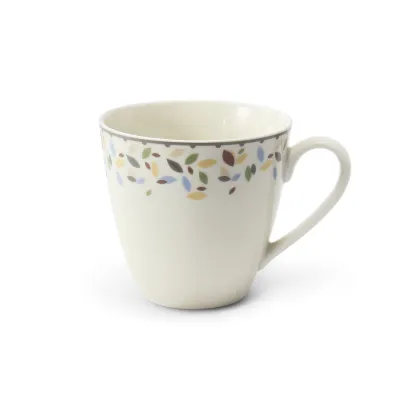 Zdjęcie Stylowy porcelanowy kubek zdobiony delikatnym motywem liści z kolekcji NatureLine - wariant 1 - Leander