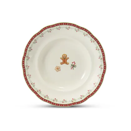 Zdjęcie Luksusowy głęboki talerz z porcelany z kolekcji Christmas gingerbread – Leander