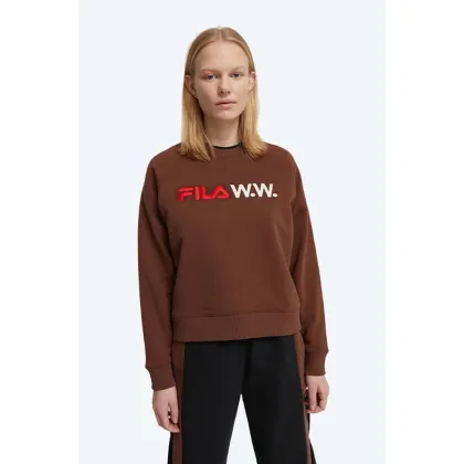 Zdjęcie Wood Wood bluza Elene x Filla damska kolor brązowy z nadrukiem 688375.H95-BROWN