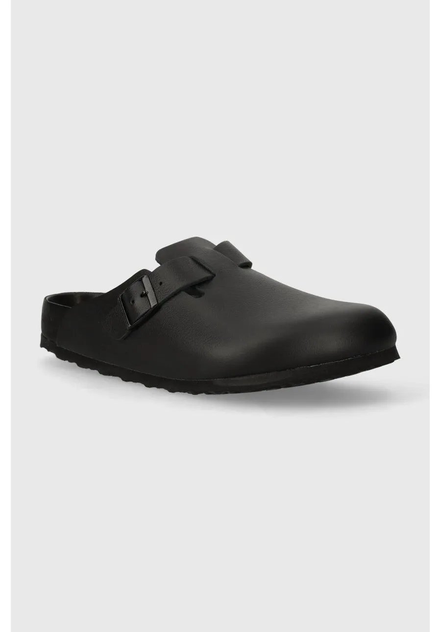 obrazek 1 Birkenstock klapki skórzane Boston męskie kolor czarny 1026813