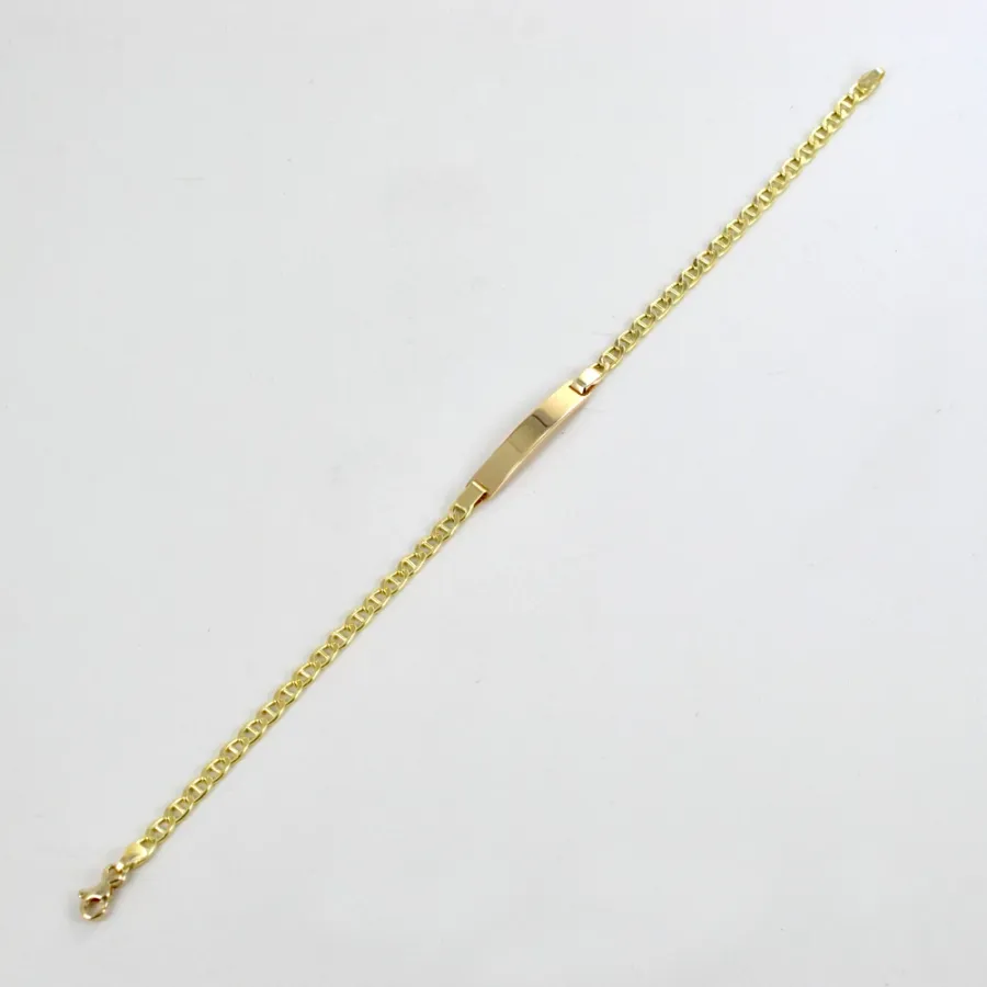 obrazek 4 Bransoletka męska wykonana z żółtego złota z blaszką (21 cm)