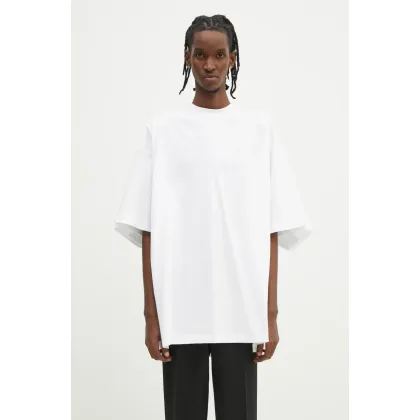 Zdjęcie VETEMENTS t-shirt bawełniany Merged Double Oversized kolor biały gładki UA66TR635W