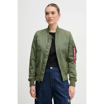 Zdjęcie Alpha Industries kurtka bomber MA-1 TT 141041 01 damski kolor zielony przejściowa 141041.01-ZIELONY